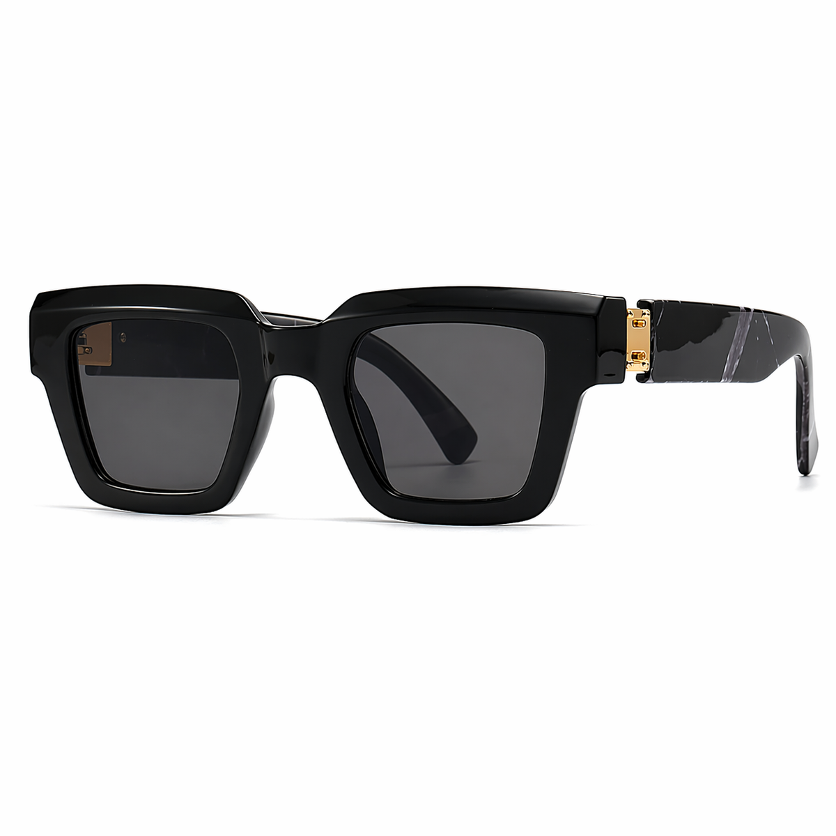 Victoria | Oversized Black Gold-Detail Sunglasses for Summer
