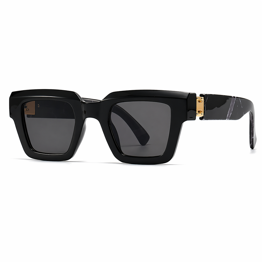 Victoria | Oversized Black Gold-Detail Sunglasses for Summer