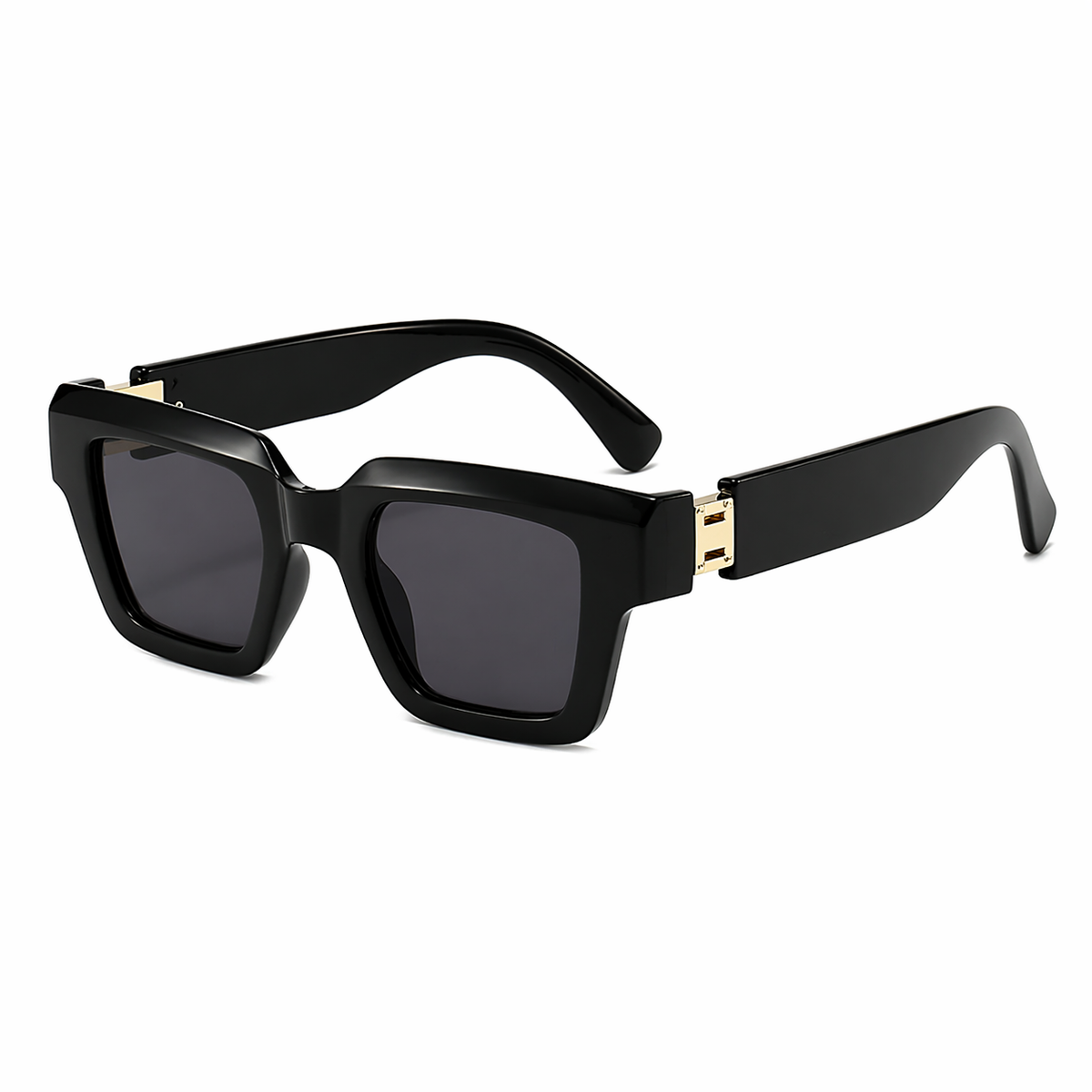 Victoria | Oversized Black Gold-Detail Sunglasses for Summer