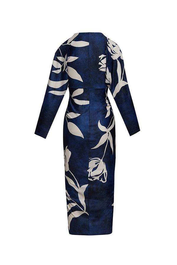 Daphne | Dolman-Sleeve Ruched-Slit Women Party Dress