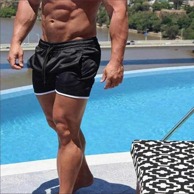 Caelum | Contrast-Trim Quick-Dry Men's Swim Shorts for Summer