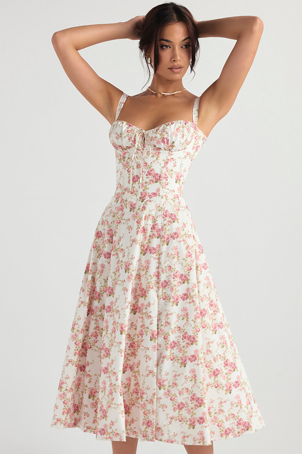 Emilia | Floral Sweetheart Bustier Dress for Summer