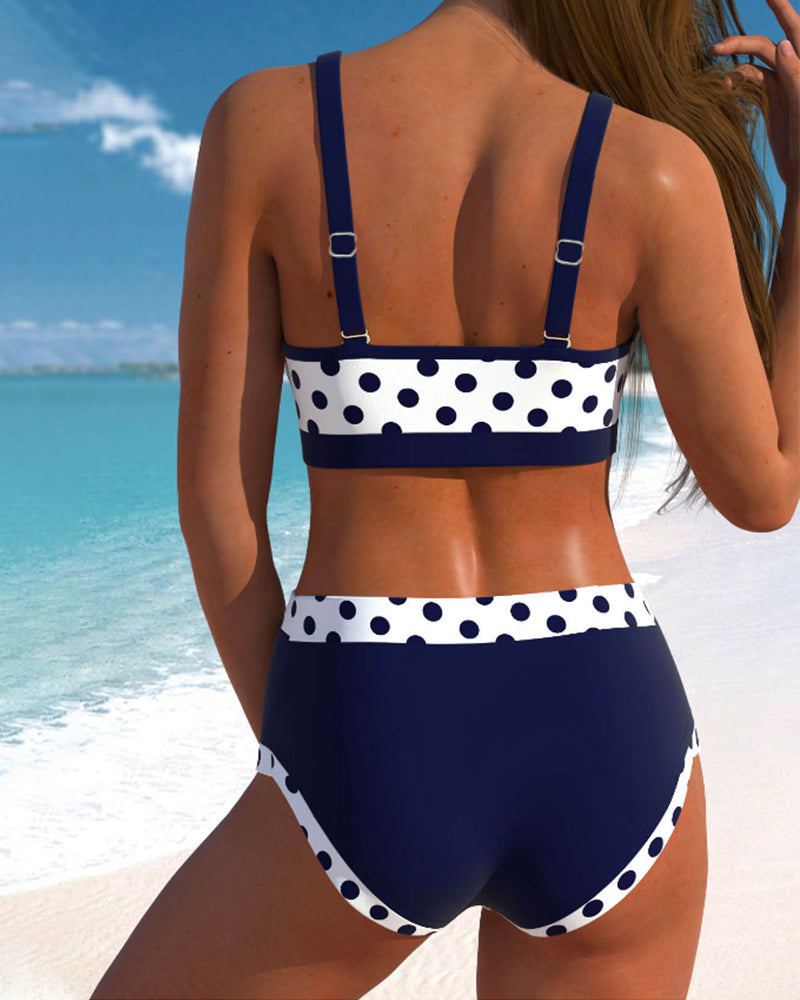 Cassandra | Polka Dot Tie-Front High-Waist Women Bikinis