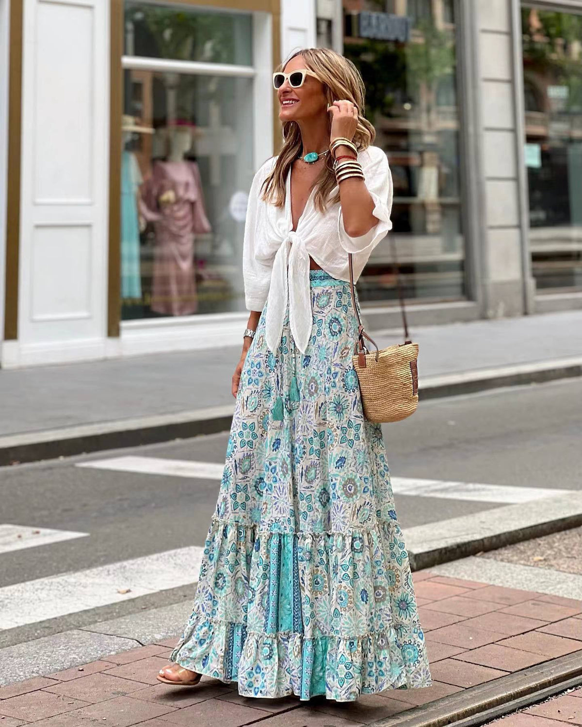Ines | Printed A-Line Swing Dress for Summer