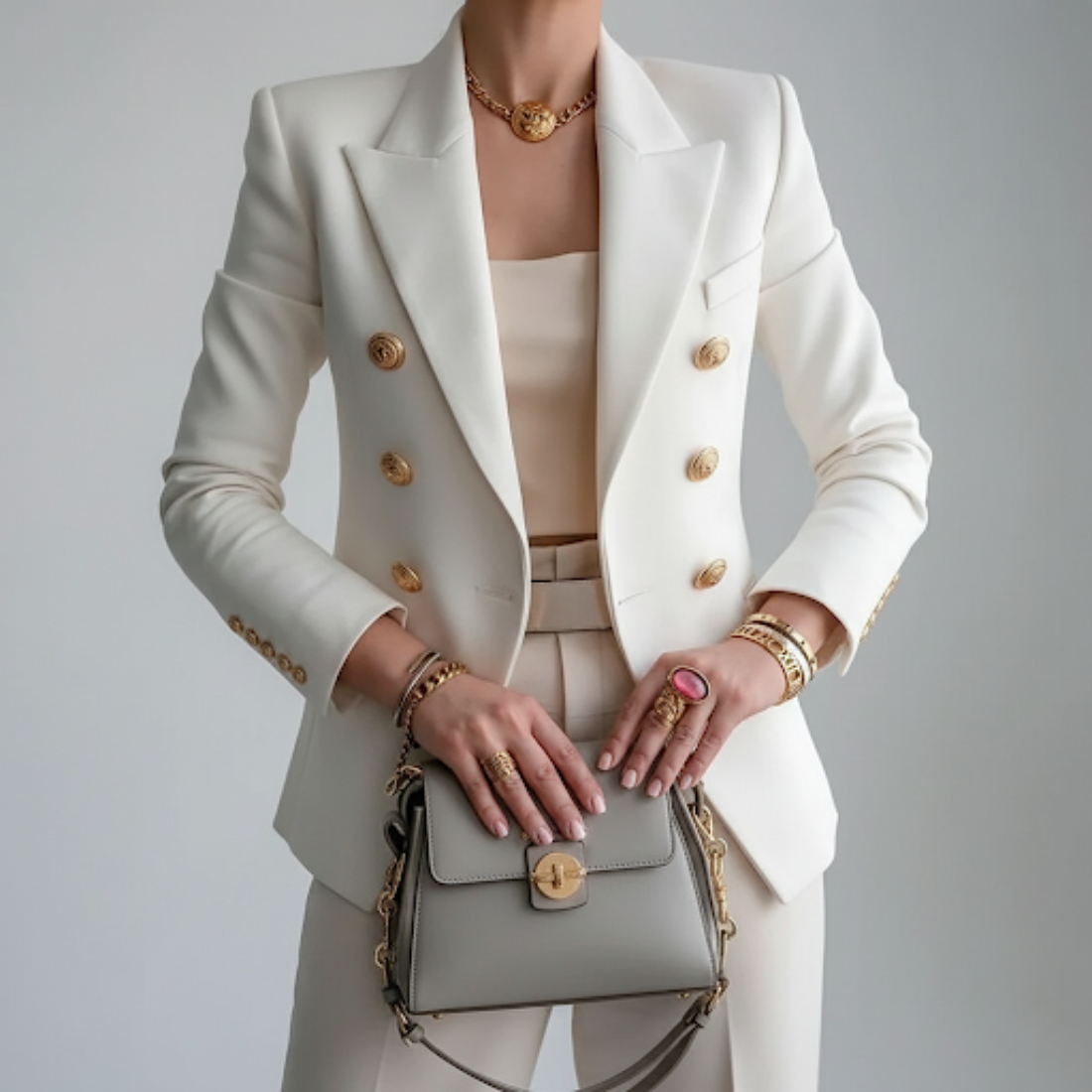 Imogen | Linen Double-Breasted Notch-Lapel Women Blazer