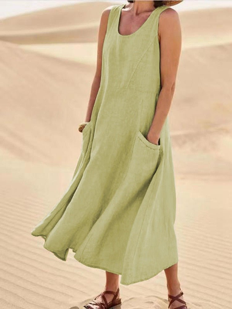 Lucia | Relaxed Pocket Knee-Length Dress for Summer