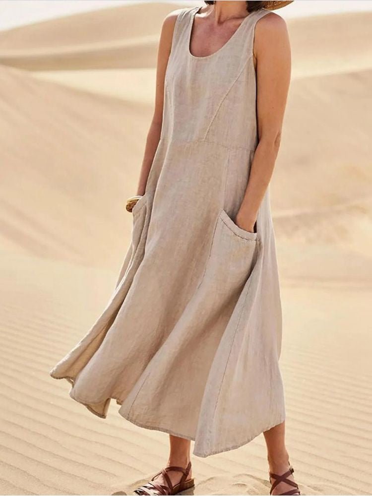 Lucia | Relaxed Pocket Knee-Length Dress for Summer