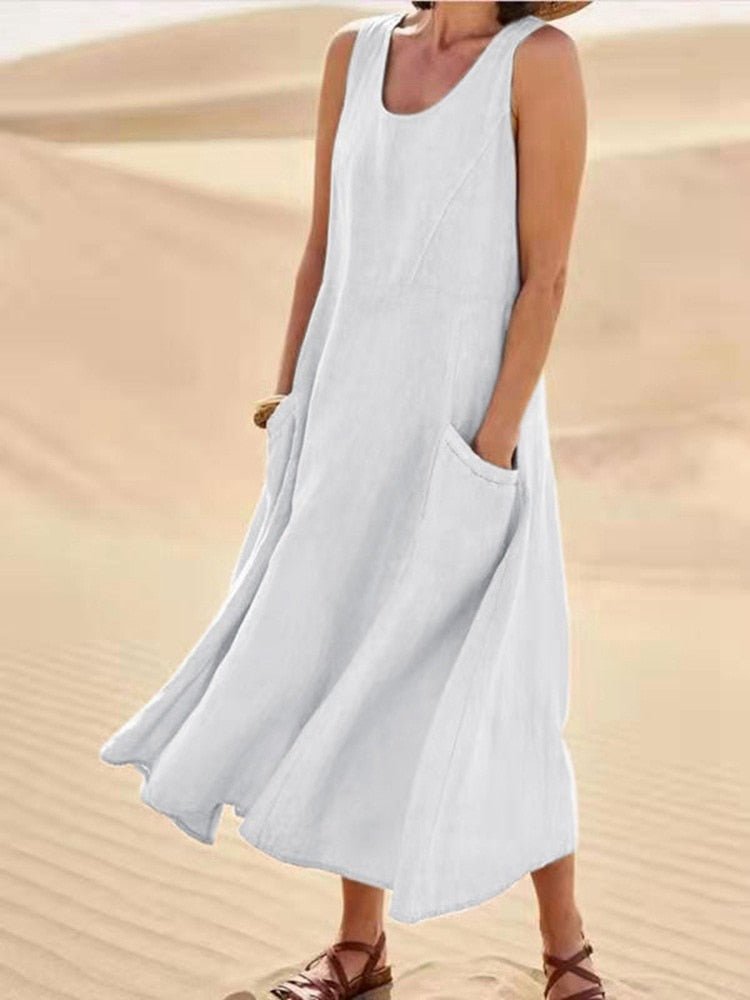 Lucia | Relaxed Pocket Knee-Length Dress for Summer