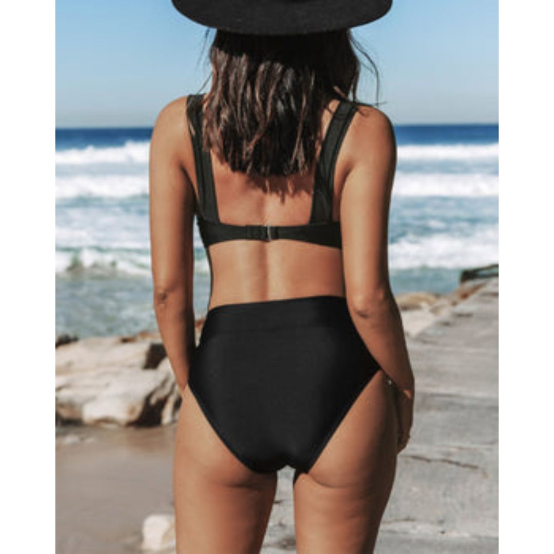 Cordarine | V-Neck Halter High-Waist Women Bikinis