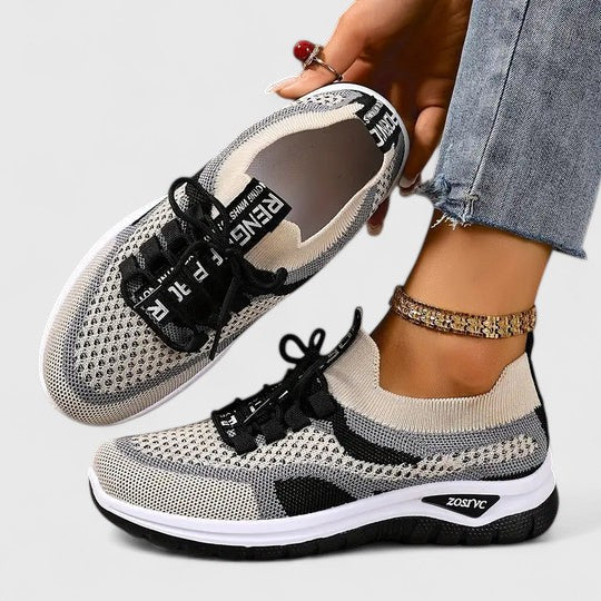 Yvette | Breathable Lace-Up Continuous-Cushion Women Orthopedic Sneaker