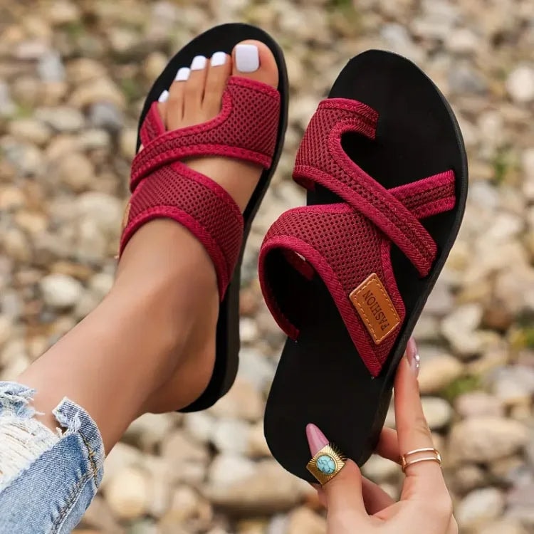 Estelle | Crisscross Mesh-Strap Flat Women Sandals for Summer