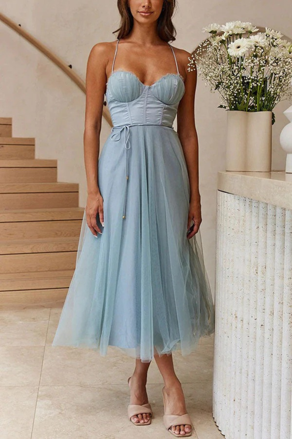Lily | Flowing Figure-Skimming Wedding Guest Midi Dress