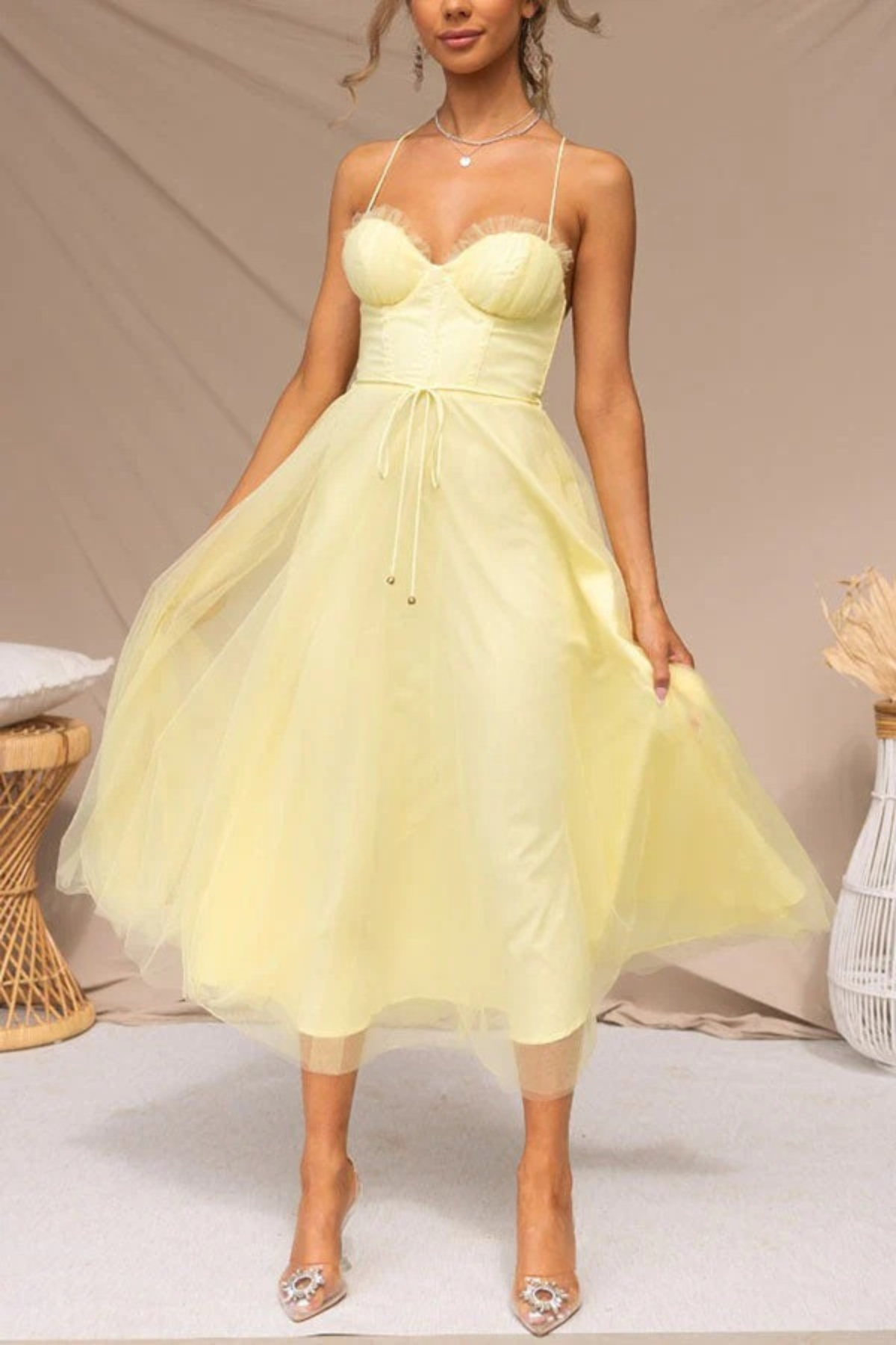 Lily | Flowing Figure-Skimming Wedding Guest Midi Dress
