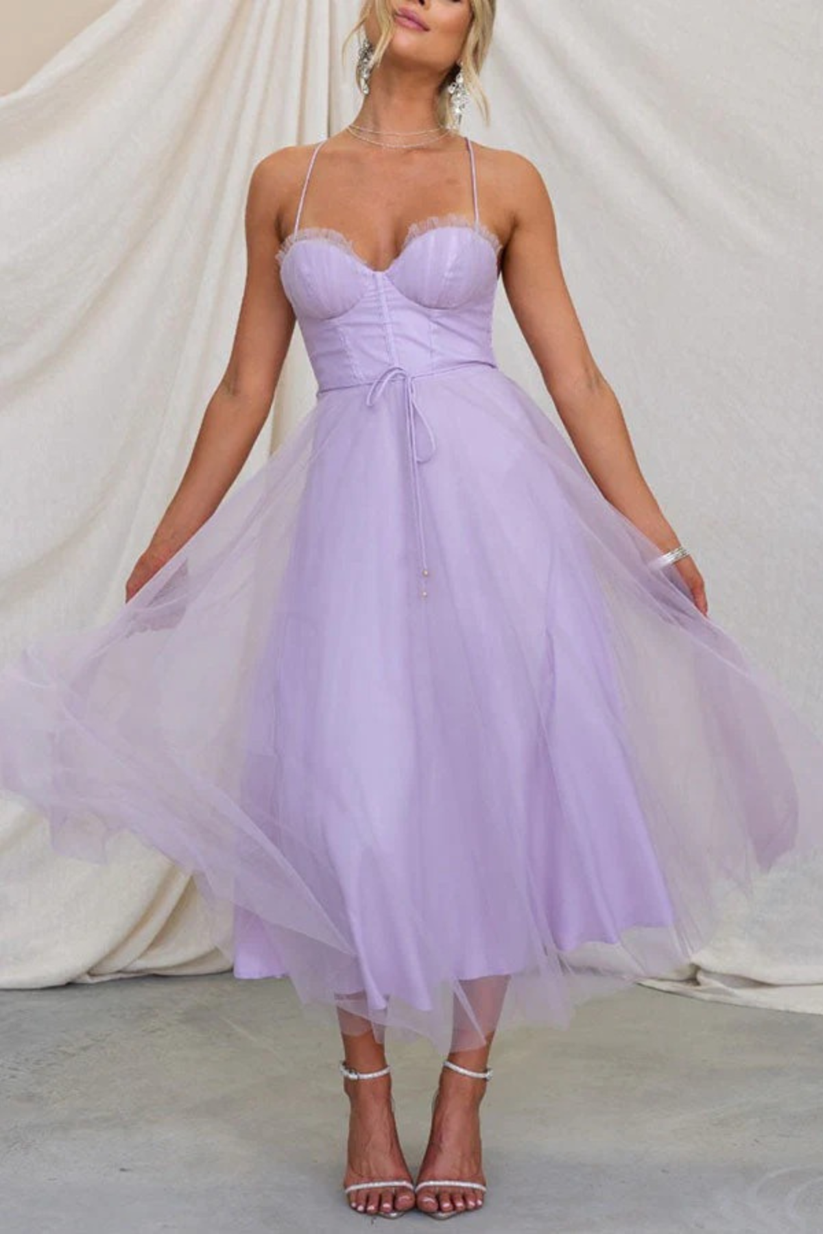 Lily | Flowing Figure-Skimming Wedding Guest Midi Dress