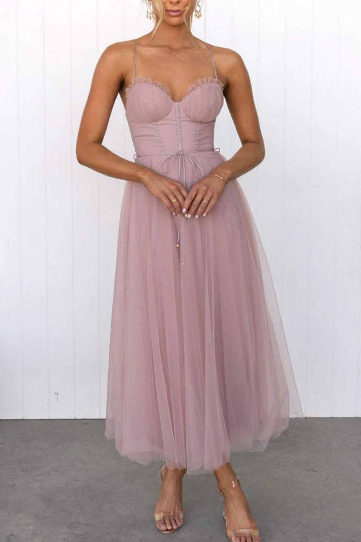 Lily | Flowing Figure-Skimming Wedding Guest Midi Dress