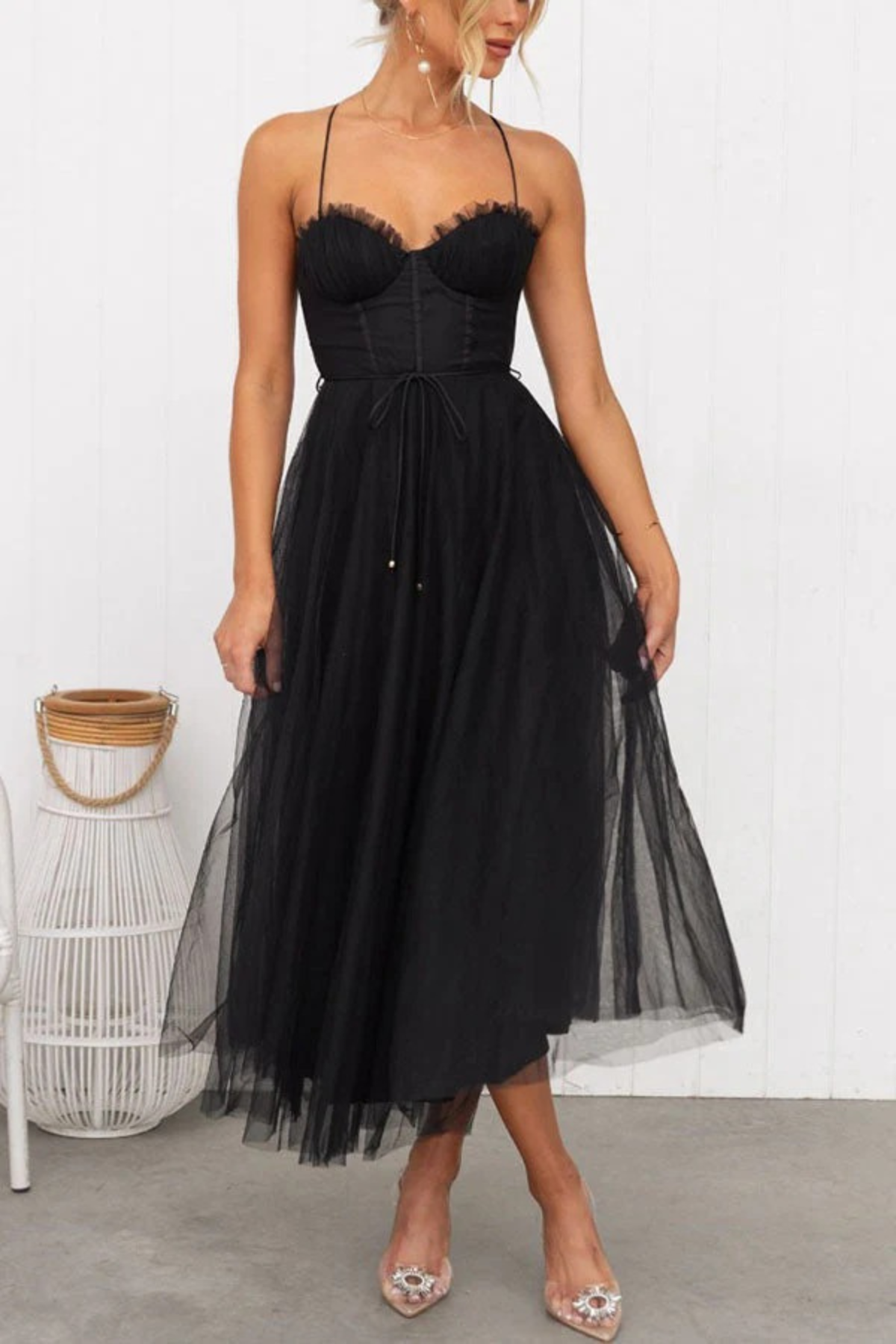 Lily | Flowing Figure-Skimming Wedding Guest Midi Dress