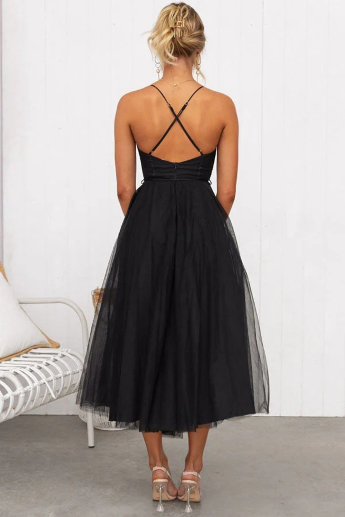 Lily | Flowing Figure-Skimming Wedding Guest Midi Dress