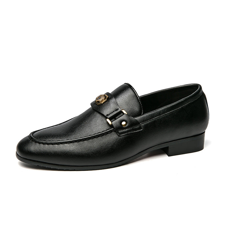 Charles | Emblem-Buckle Leather Formal Men Loafers
