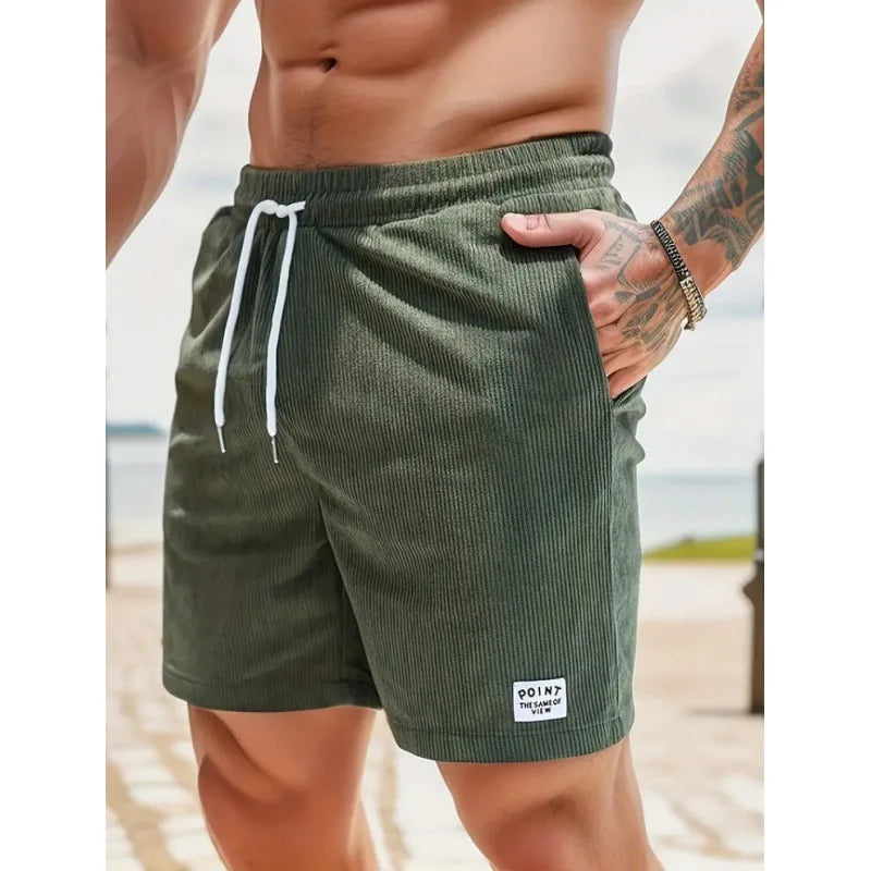 Denvir | Casual Side-Pocket Drawstring Men Shorts for Summer
