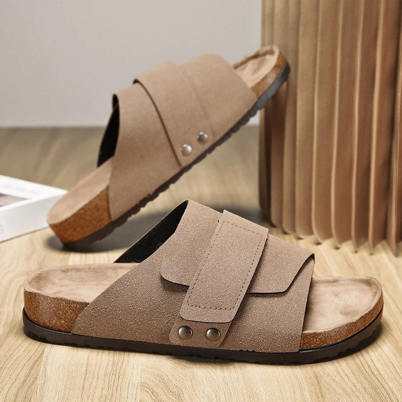 Oliver | Studded Cork-Style Footbed Slide Men Sandals