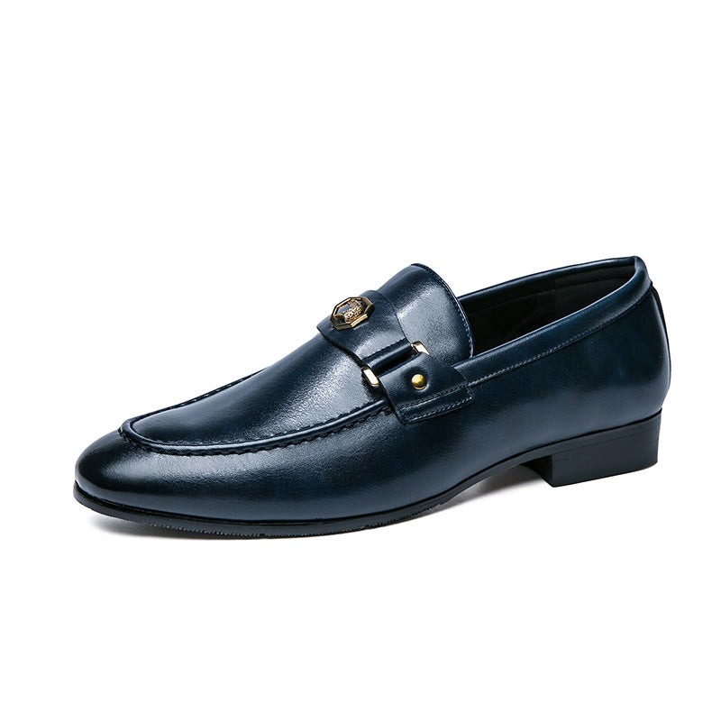 Charles | Emblem-Buckle Leather Formal Men Loafers
