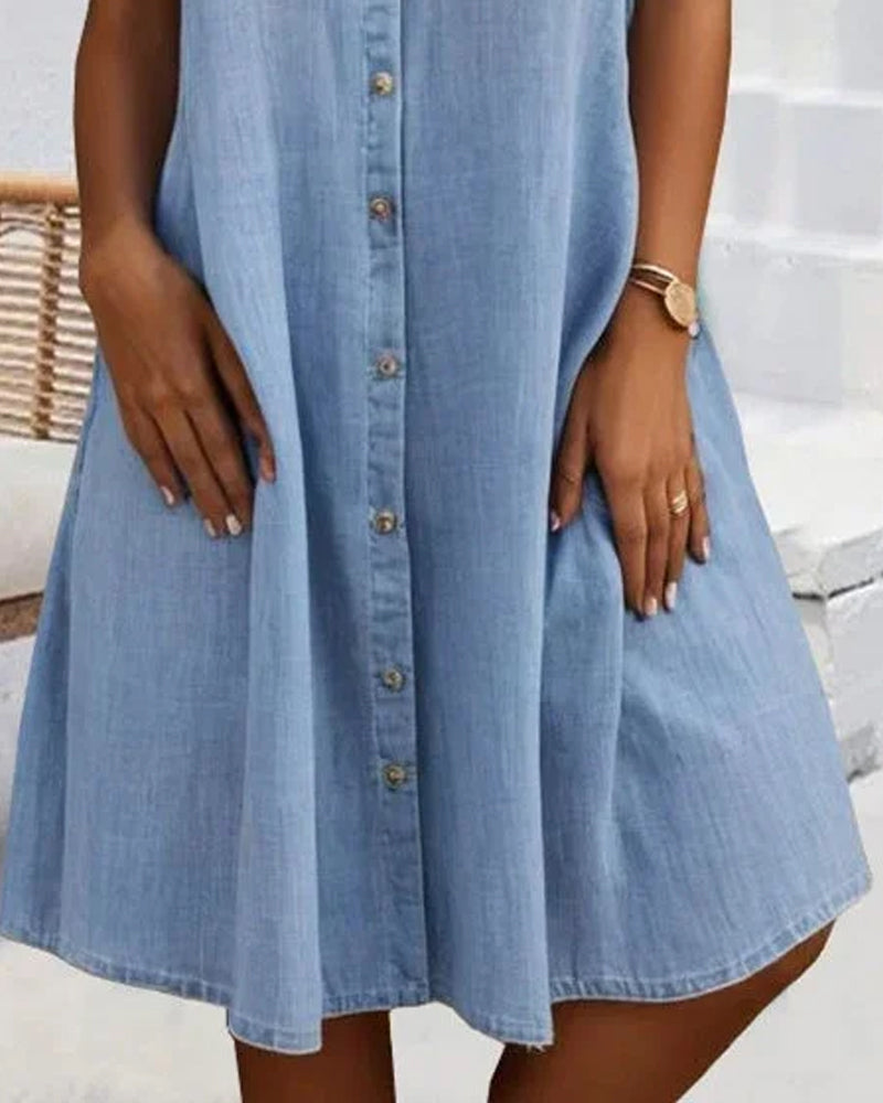 Zelda | Denim-Look Lightweight Shirt Dress for Summer