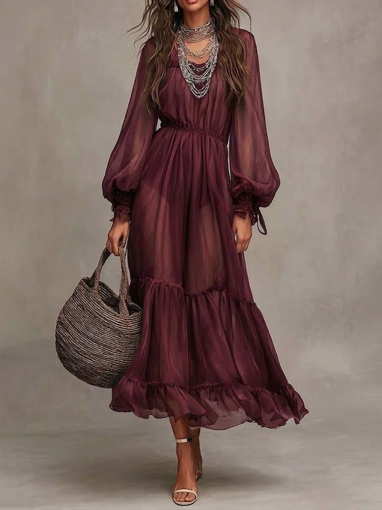 Harper | Minimal V-Neck Midi Women Party Dress