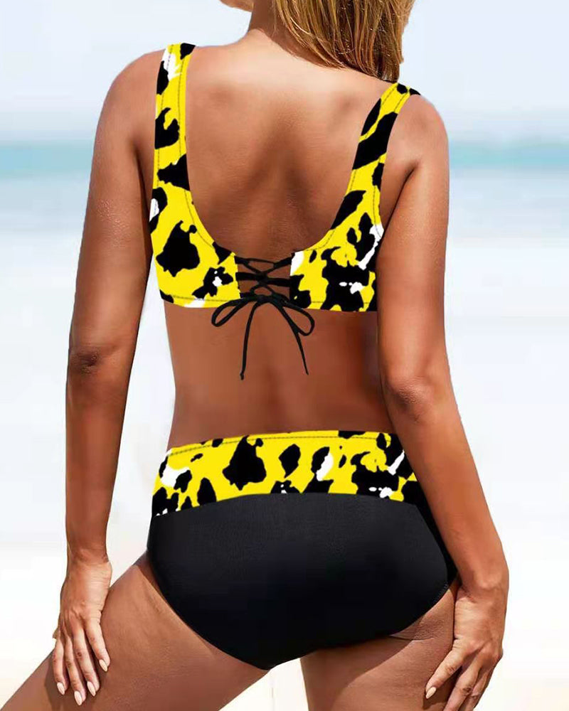 Felicity | Geometric Print V-Neck Women Bikinis for Summer