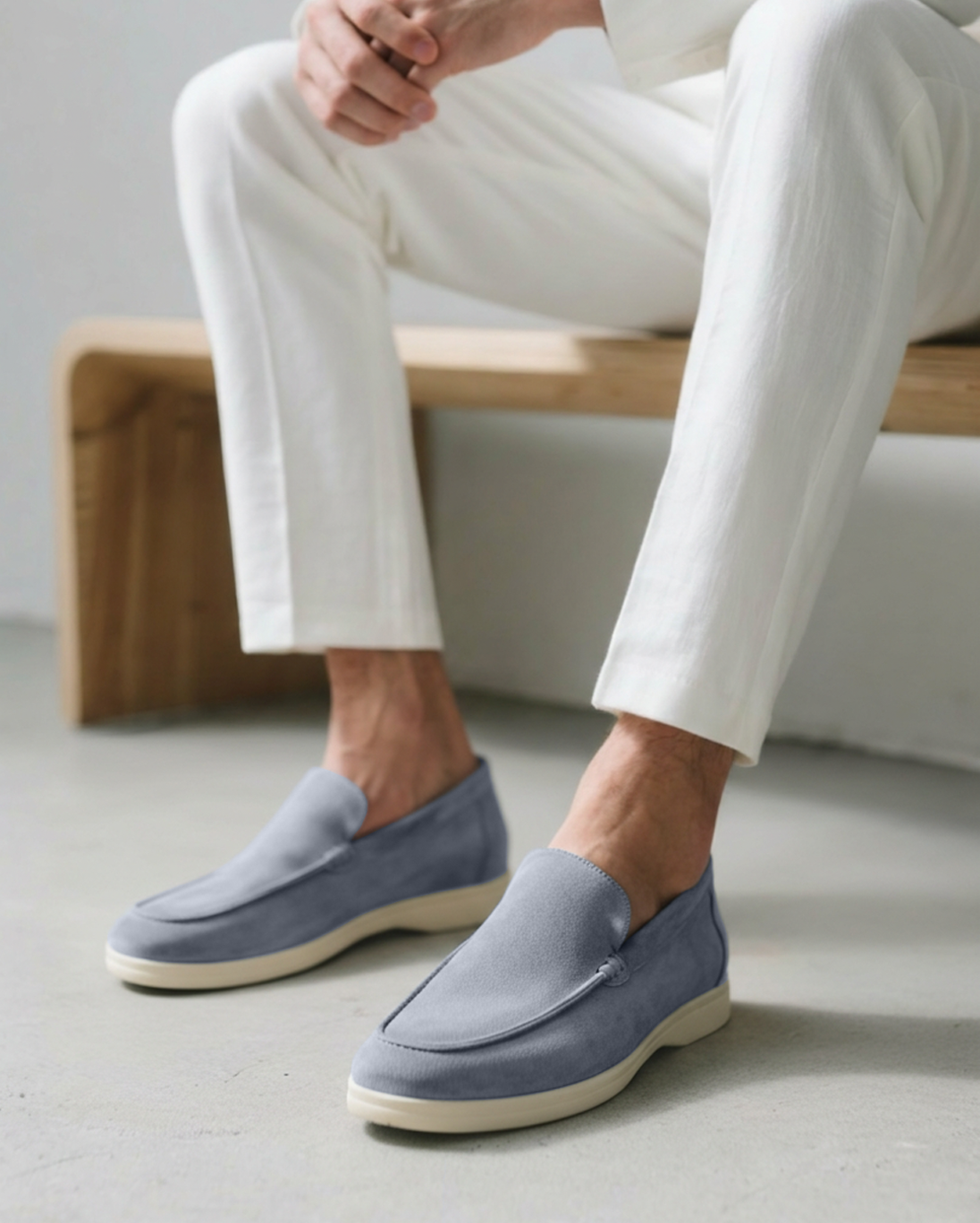 Spencer | Suede Moc-Toe Cream-Sole Men Loafers for Summer