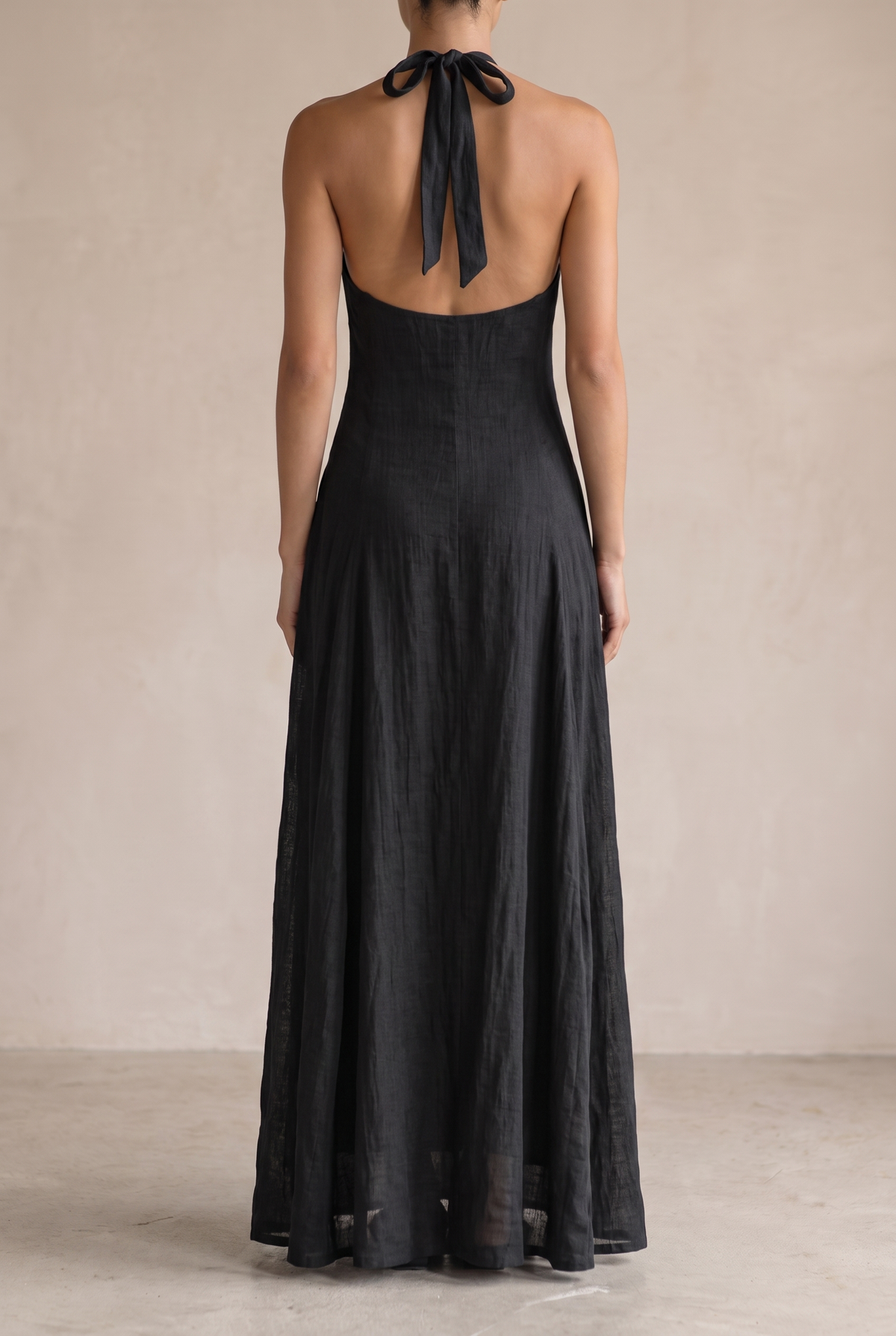 Briar | Linen-Blend Halter Maxi Dress