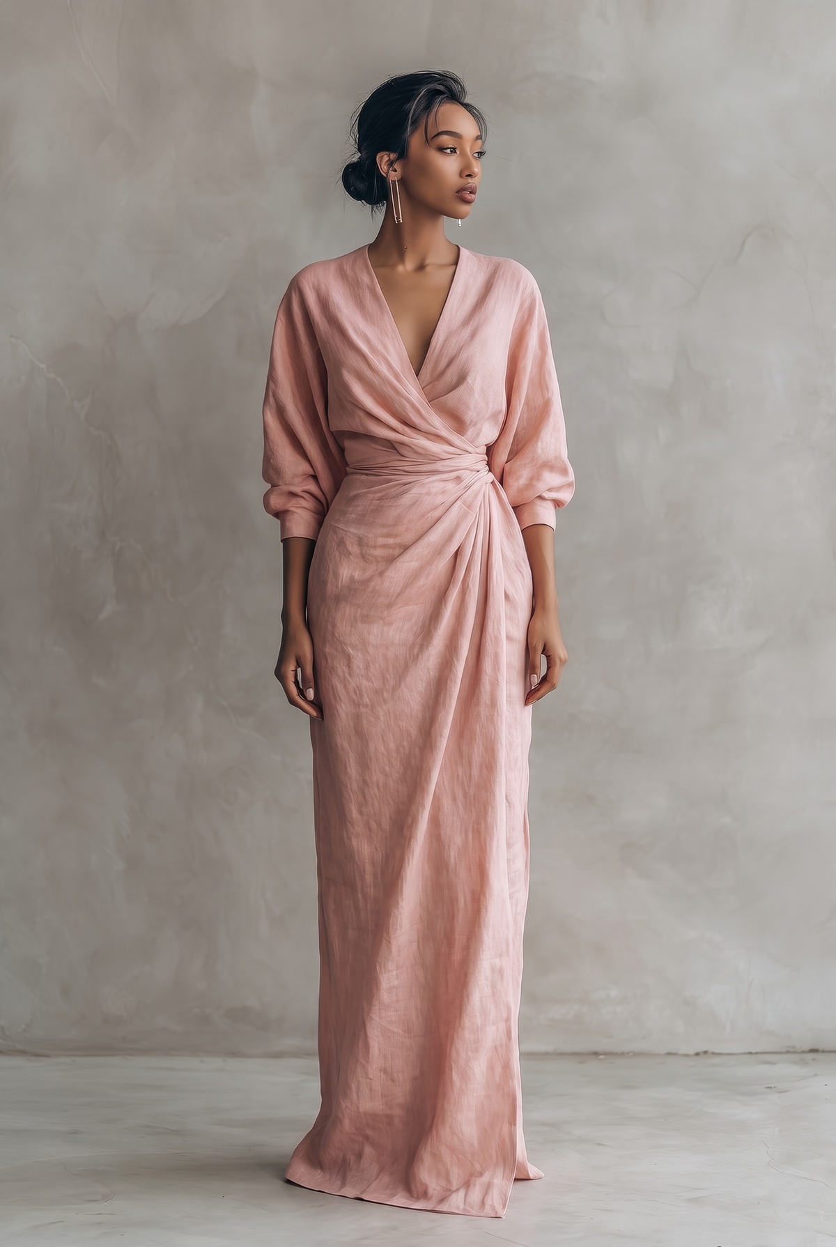 Matilda | Linen-Blend V-Neck Straight Maxi Dress for Summer