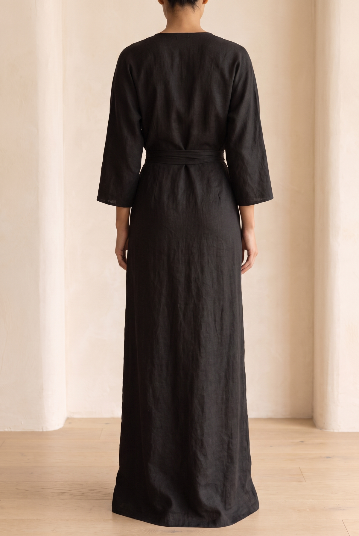 Matilda | Linen-Blend V-Neck Straight Maxi Dress for Summer