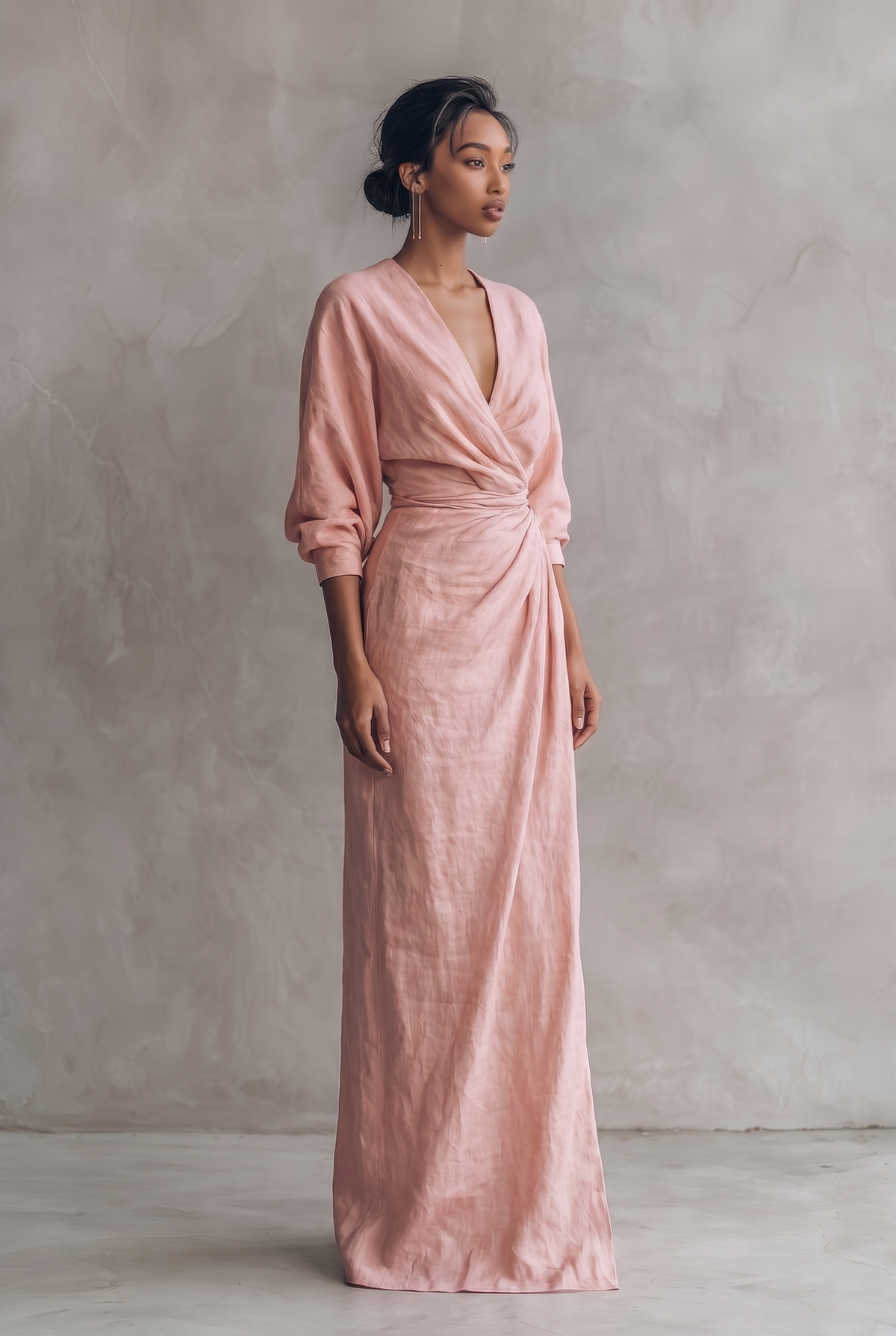 Matilda | Linen-Blend V-Neck Straight Maxi Dress for Summer