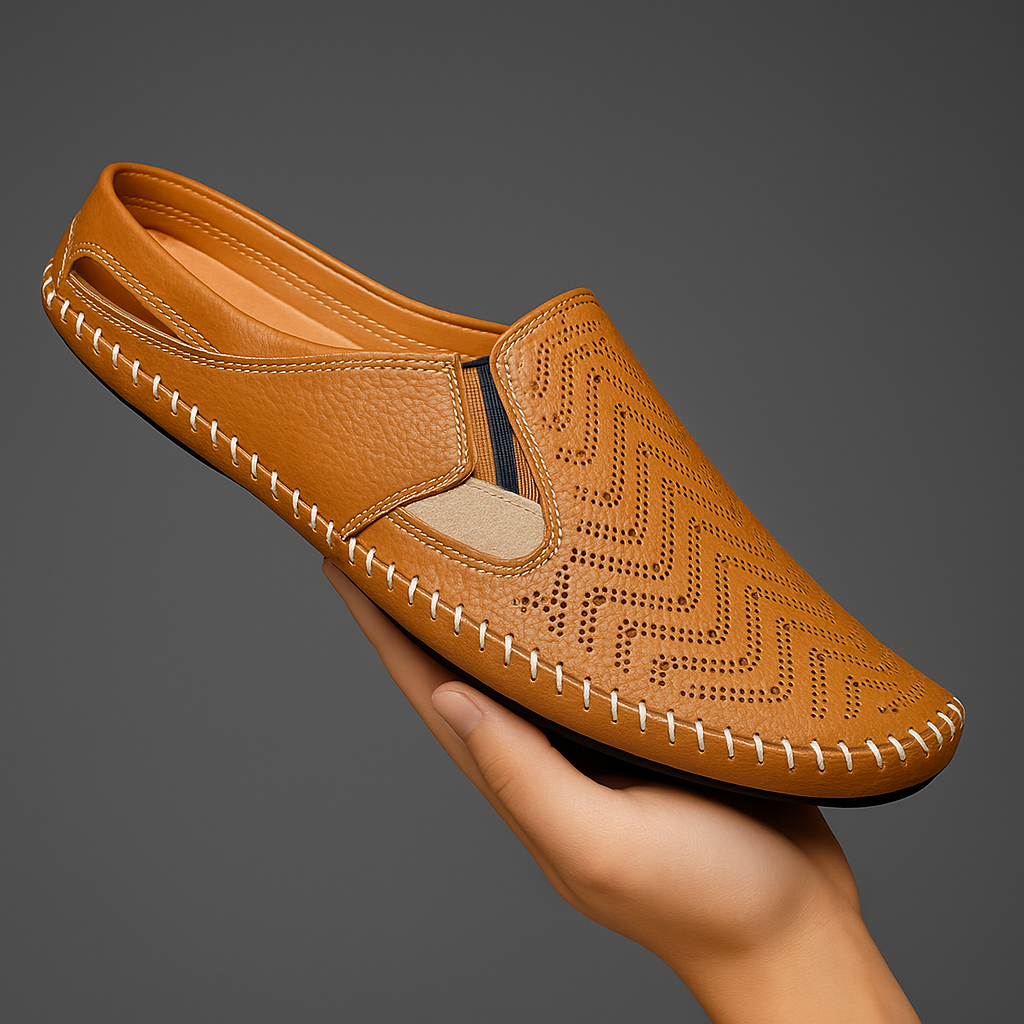 Silas | Perforated Leather Closed-Toe Men Sandals for Summer