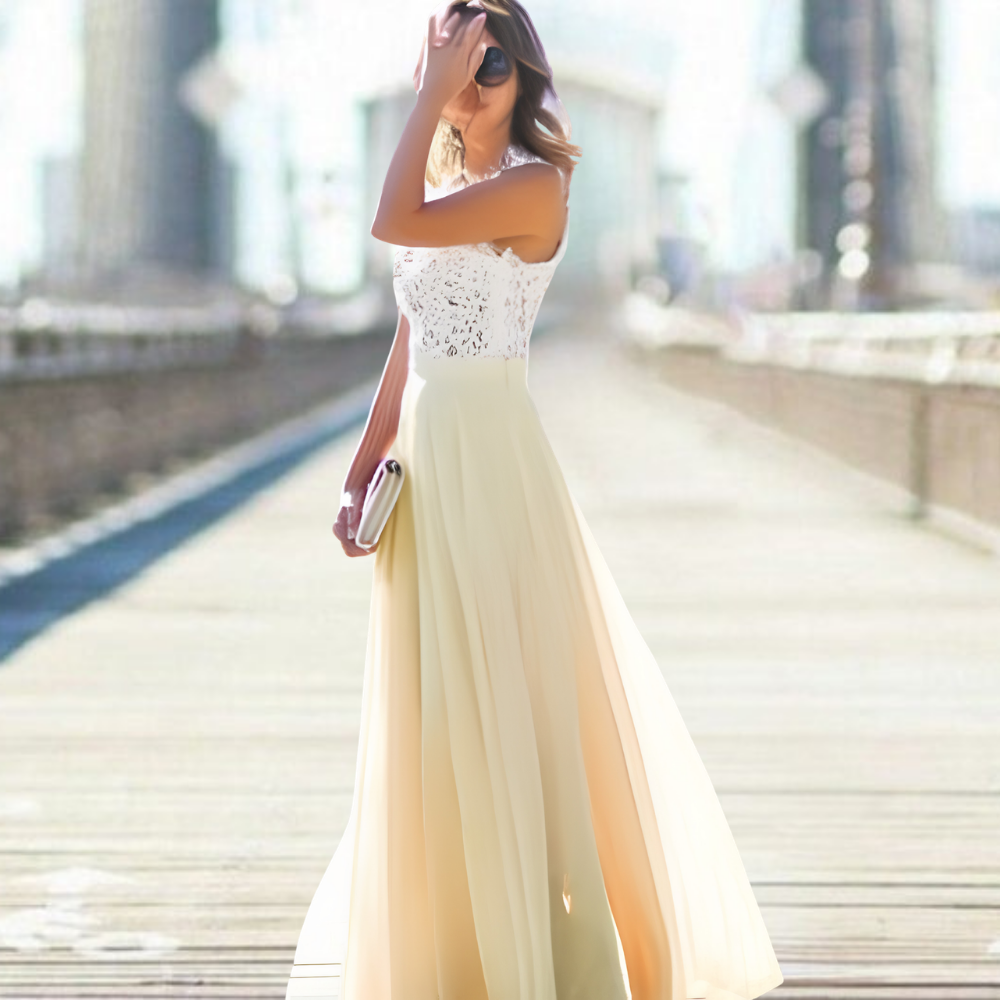 Lila | Floral Lace Sleeveless Maxi Dress