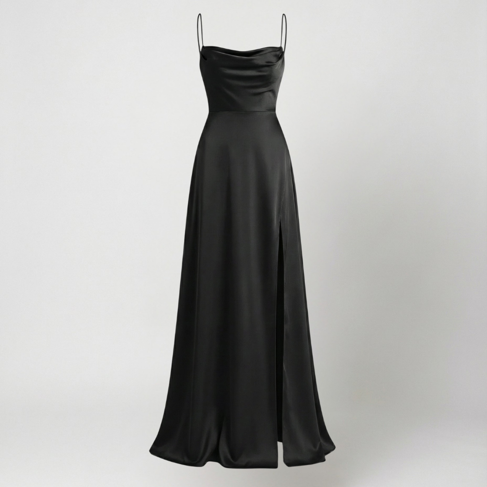 Catalina | Satin Slip Leg-Slit Maxi Dress