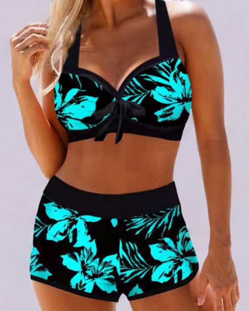 Josephine | Tropical Floral Retro High-Waist Women Bikinis for Summer