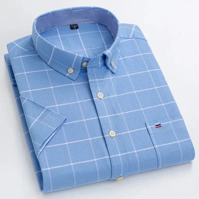 Archie | Striped Short-Sleeve Cotton Men's Shirt for Summer