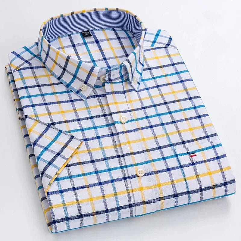 Archie | Striped Short-Sleeve Cotton Men's Shirt for Summer