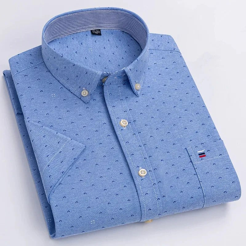 Archie | Striped Short-Sleeve Cotton Men's Shirt for Summer