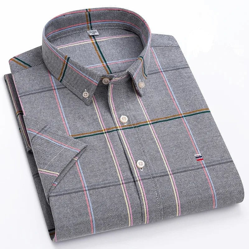 Archie | Striped Short-Sleeve Cotton Men's Shirt for Summer