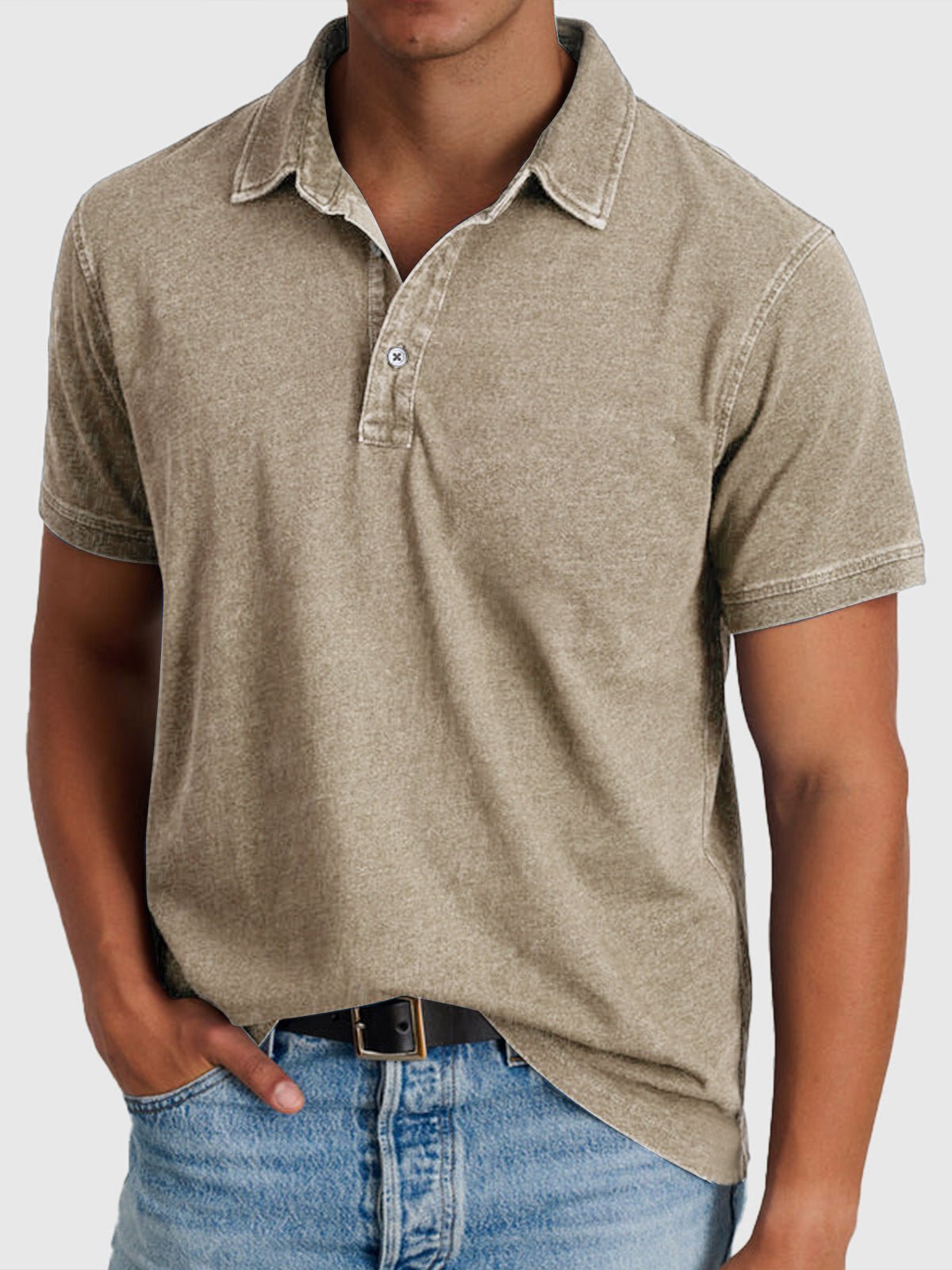 Angus | Denim-Look Short-Sleeve Men's Polo Shirt for Summer