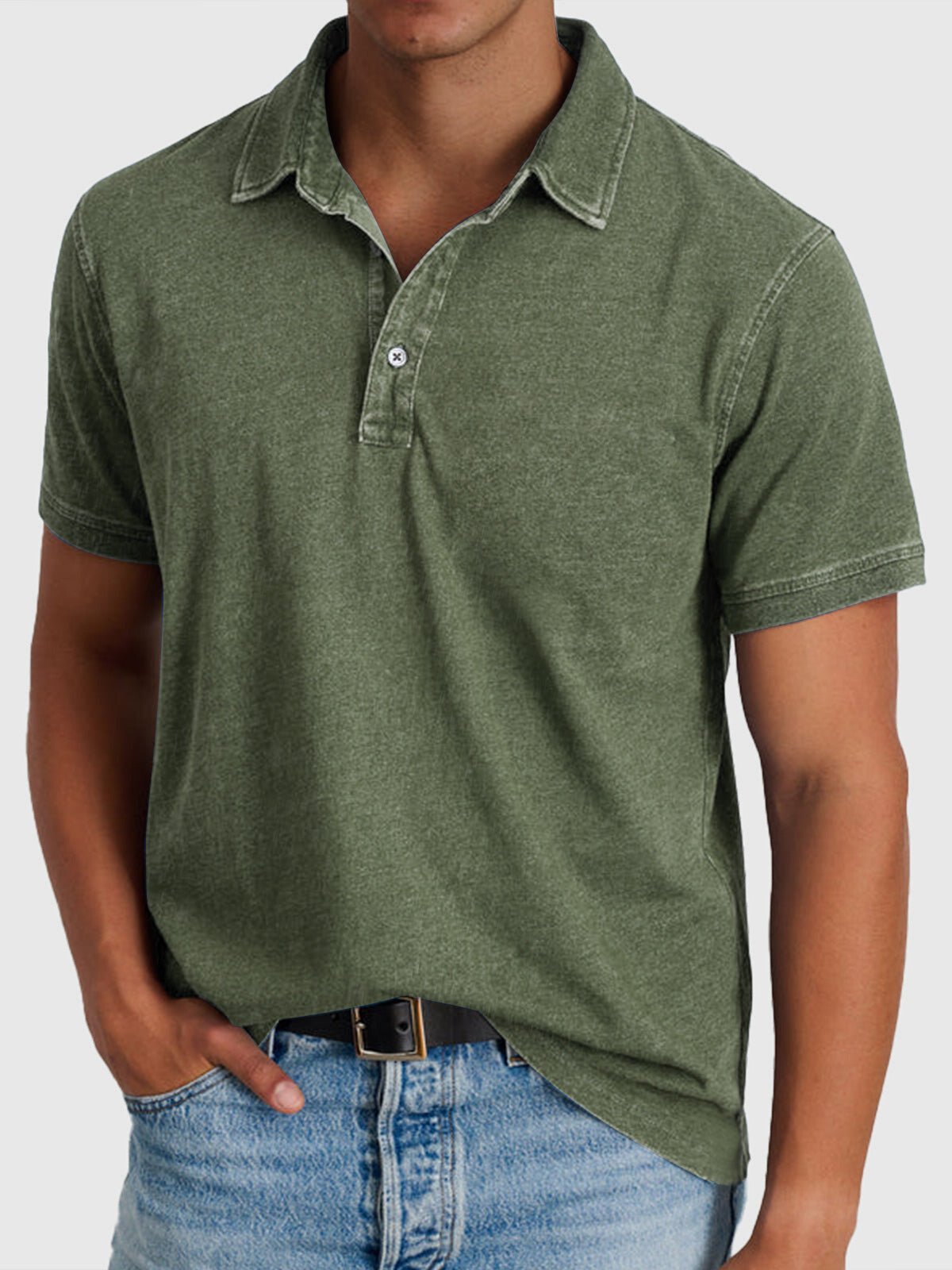 Angus | Denim-Look Short-Sleeve Men's Polo Shirt for Summer