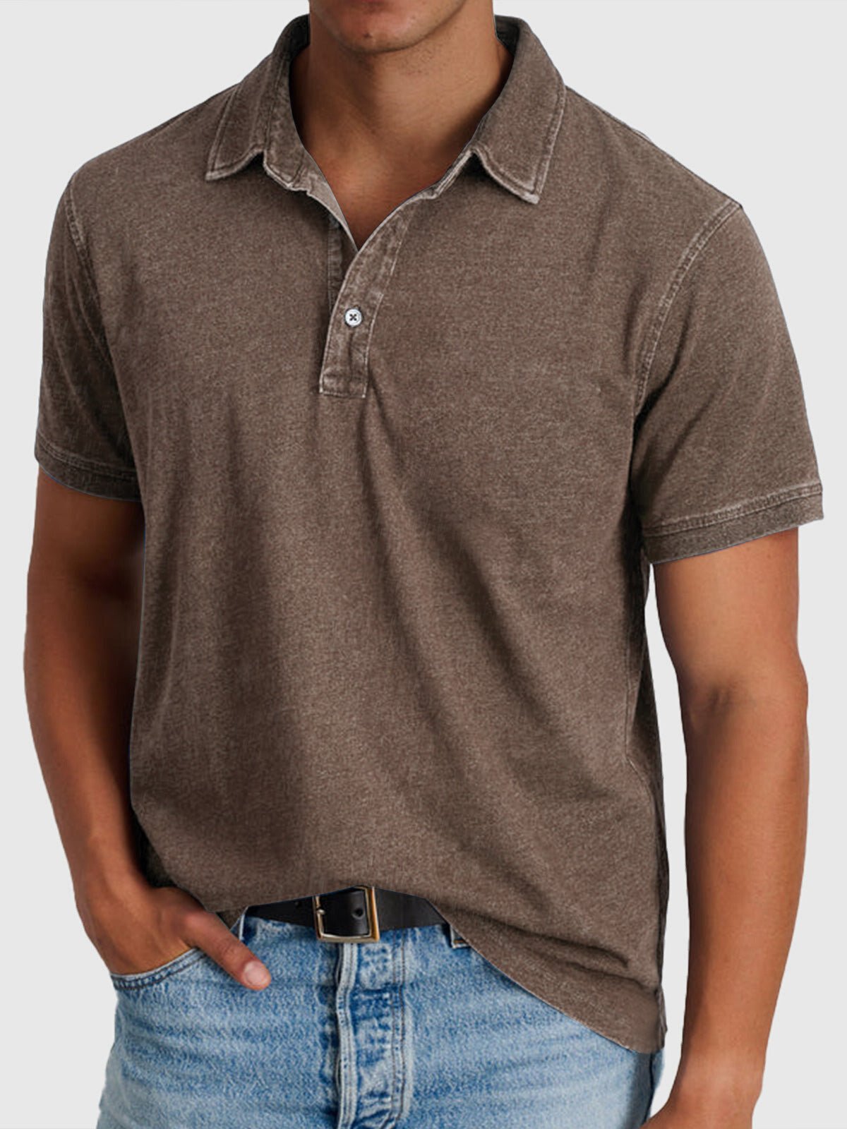 Angus | Denim-Look Short-Sleeve Men's Polo Shirt for Summer