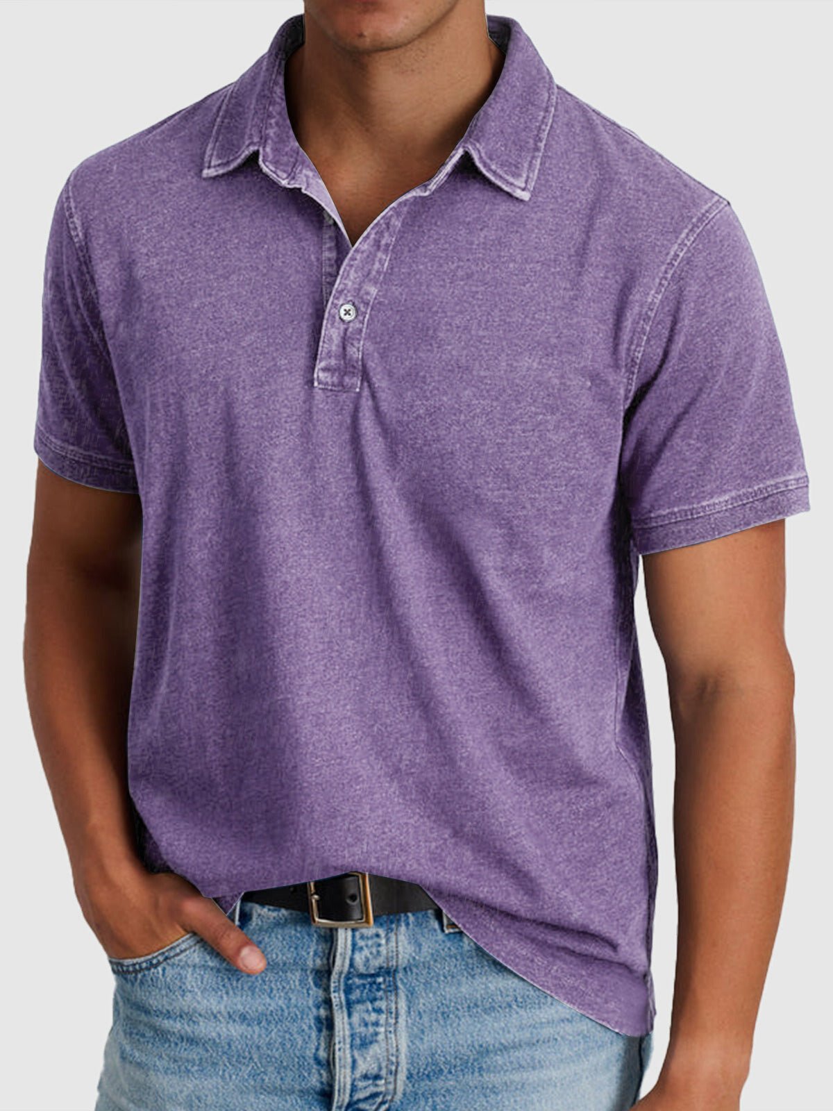 Angus | Denim-Look Short-Sleeve Men's Polo Shirt for Summer