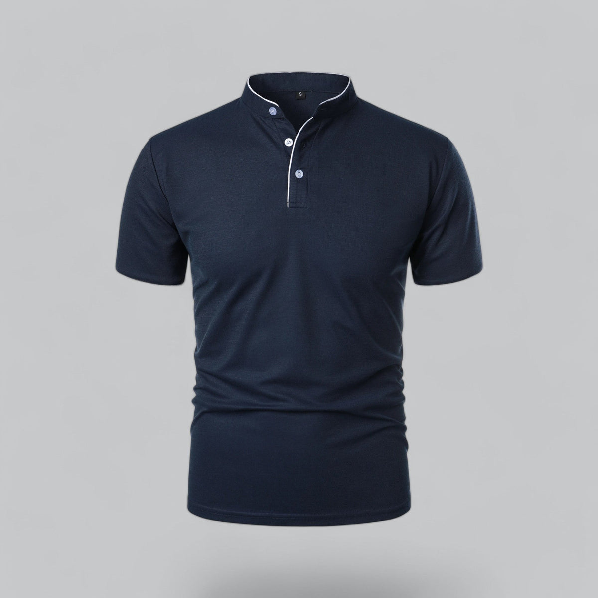 Hugo | Mandarin-Collar Three-Button Men's Polo Shirt