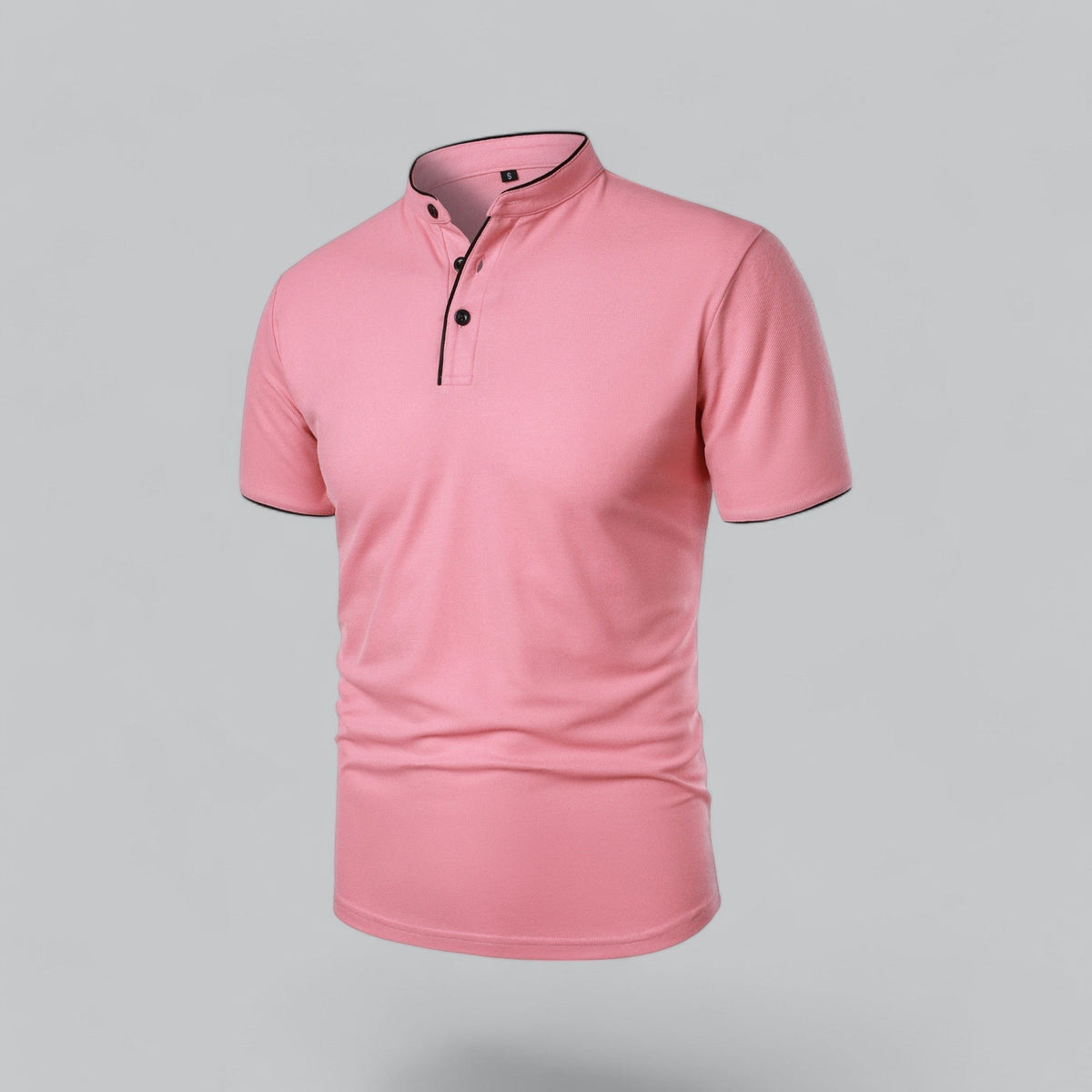 Hugo | Mandarin-Collar Three-Button Men's Polo Shirt