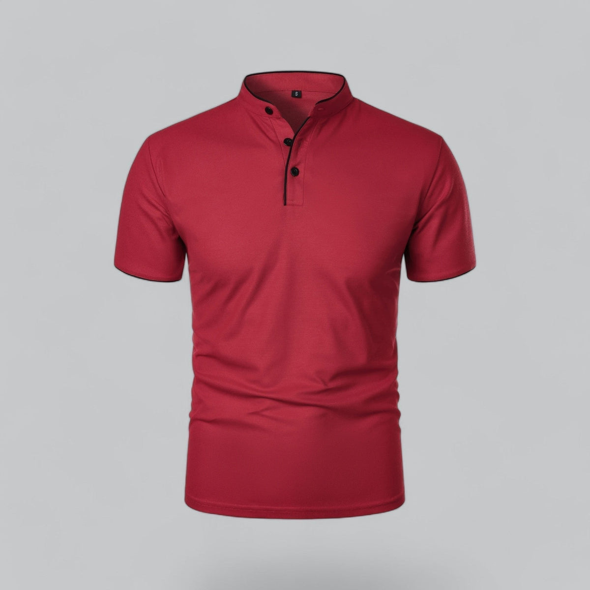 Hugo | Mandarin-Collar Three-Button Men's Polo Shirt