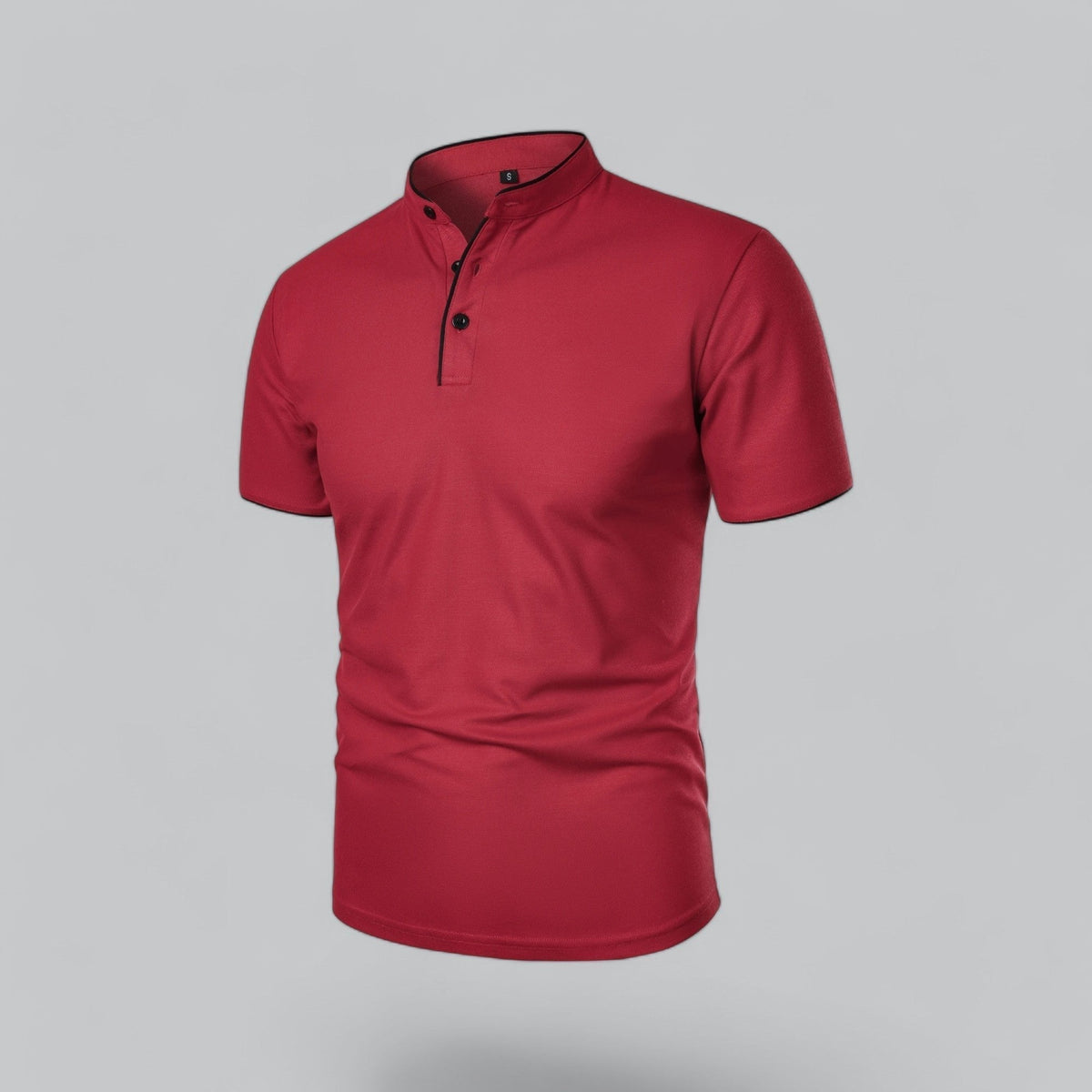 Hugo | Mandarin-Collar Three-Button Men's Polo Shirt