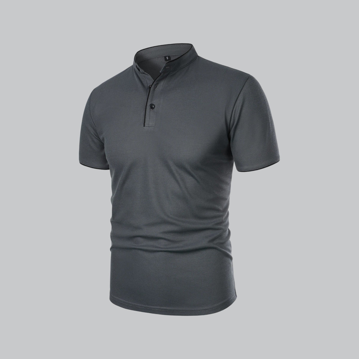 Hugo | Mandarin-Collar Three-Button Men's Polo Shirt